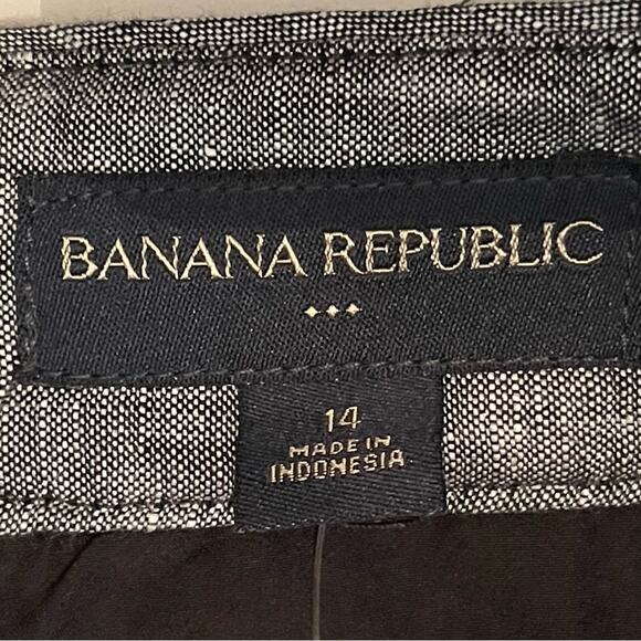 Banana Republic Black White Linen Blend Academia Office Skirt NWT Size 14 - Picture 8 of 13